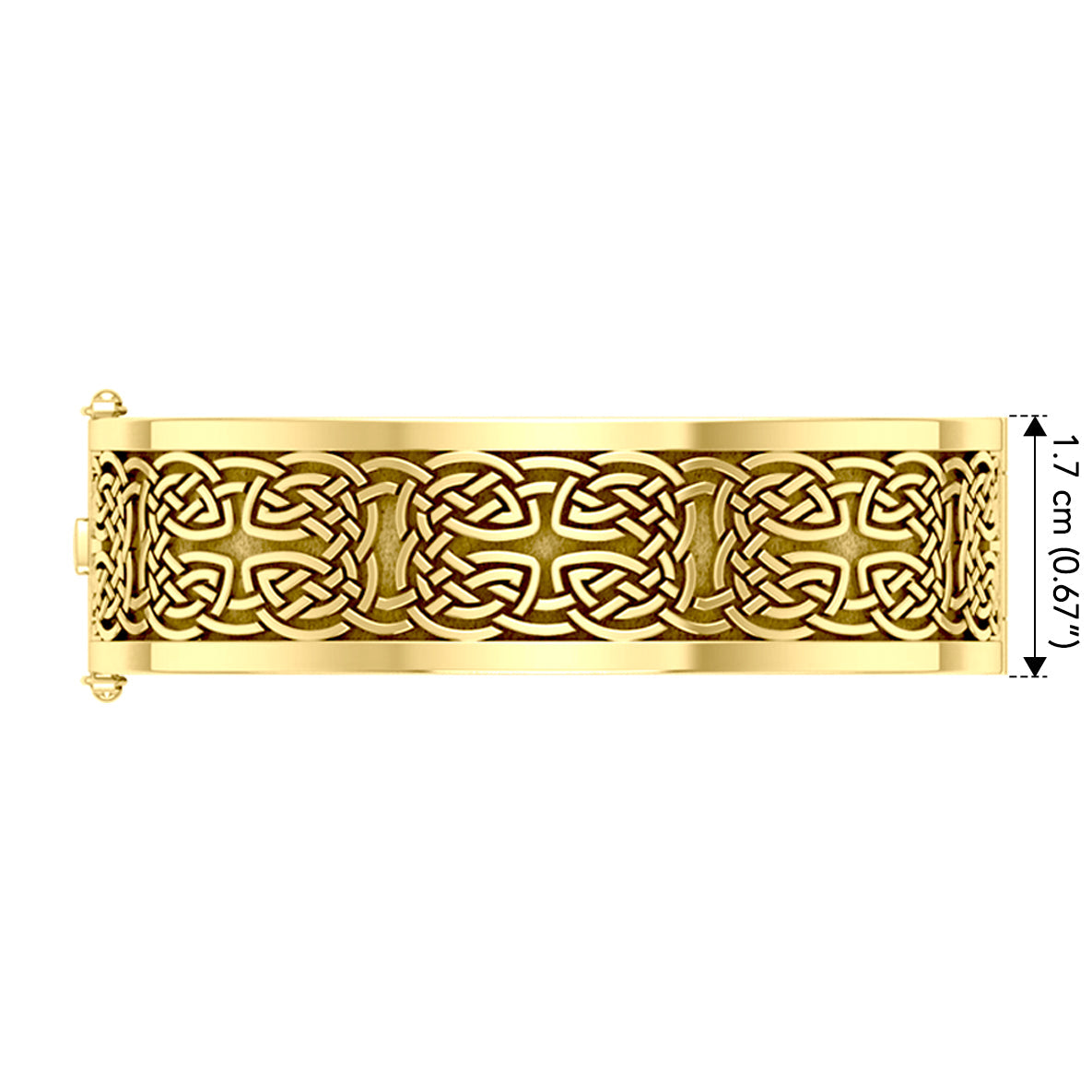 Large Solid Yellow Gold Elegance Solid Celtic Knot Bangle with open lock GBA213
