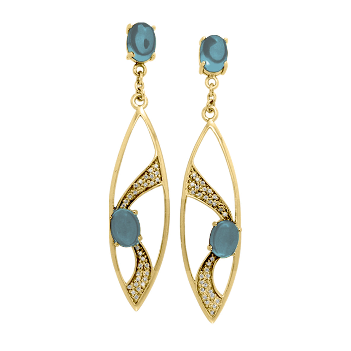 Fantastic Contemporary Solid Gold Earrings with Gemstones GER1201