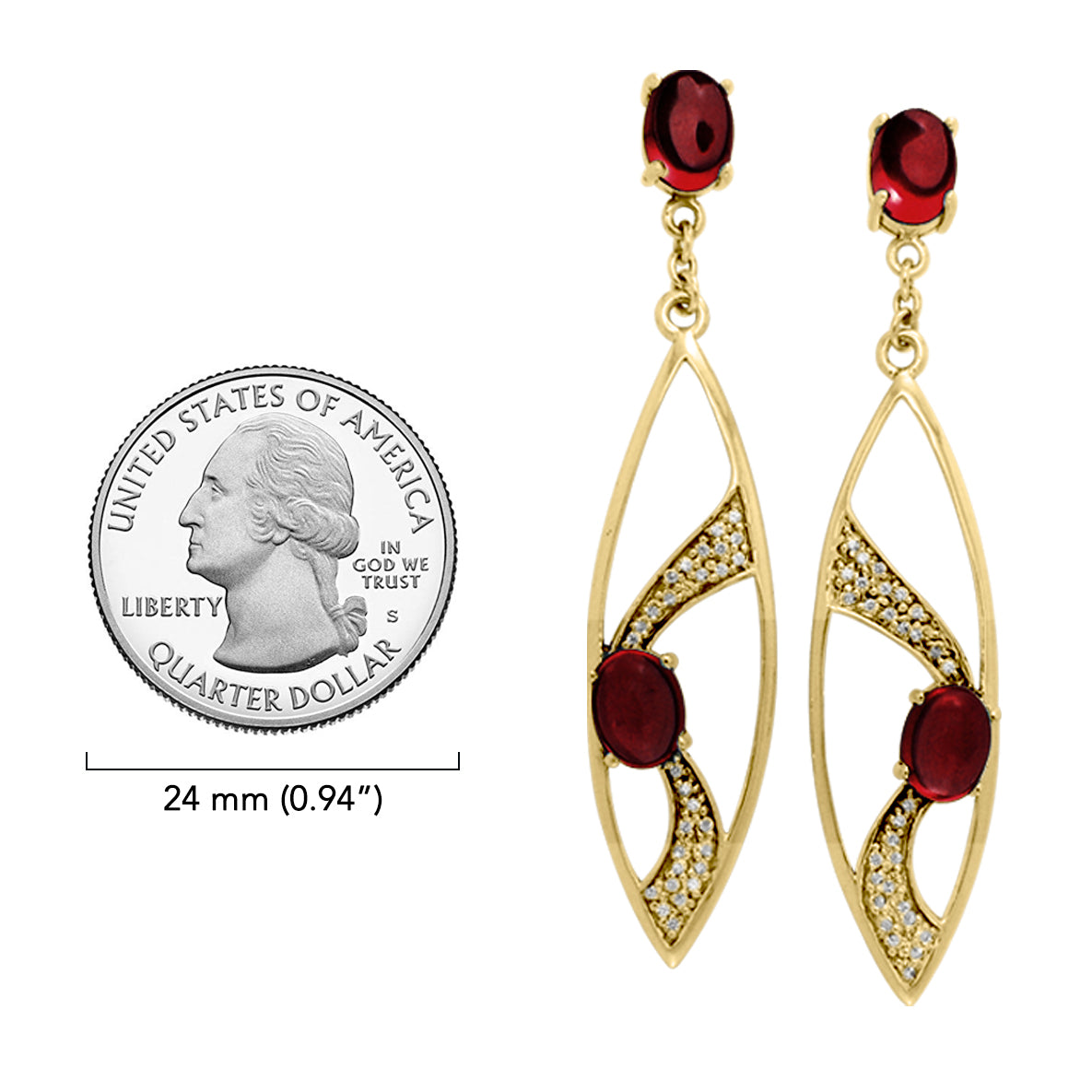 Fantastic Contemporary Solid Gold Earrings with Gemstones GER1201