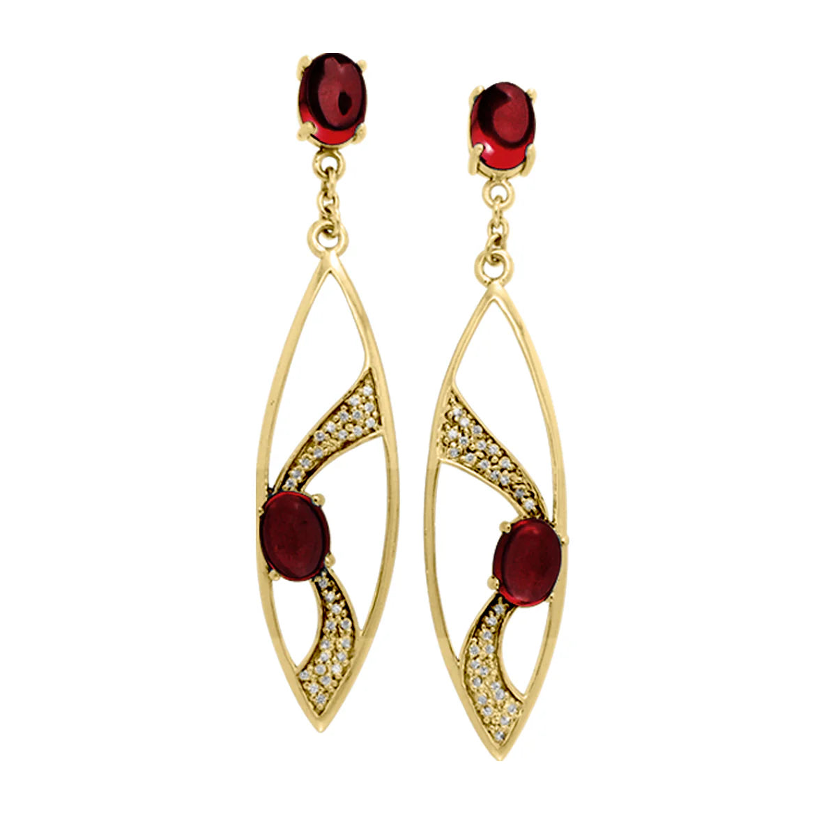Fantastic Contemporary Solid Gold Earrings with Gemstones