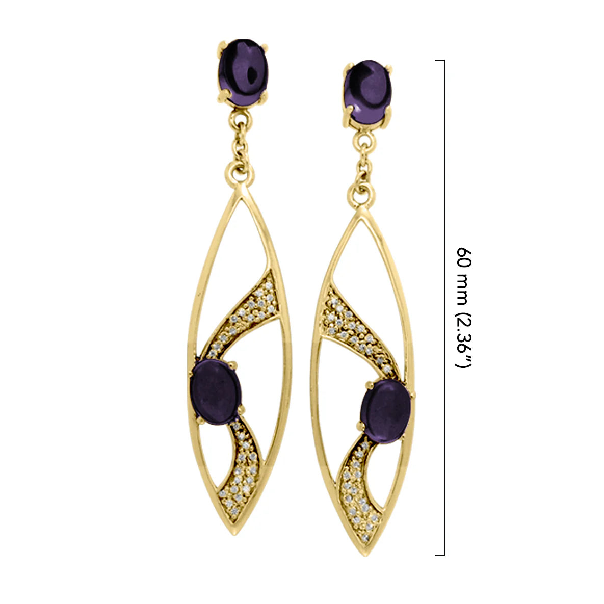 Fantastic Contemporary Solid Gold Earrings with Gemstones
