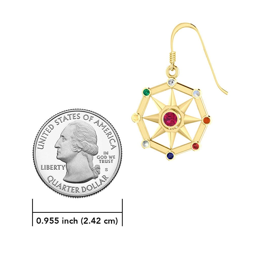 Surya Sun Vedic Energies Solid Yellow Gold Earrings GER1341