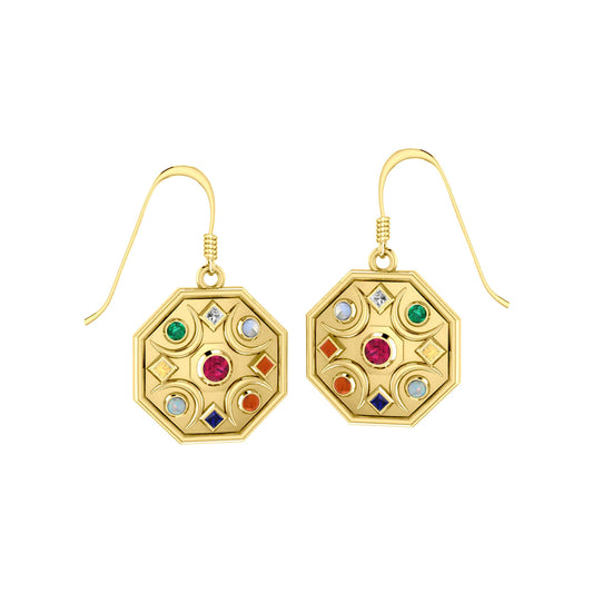 Chandra Moon Solid Gold Earrings With Gemstone GER1343