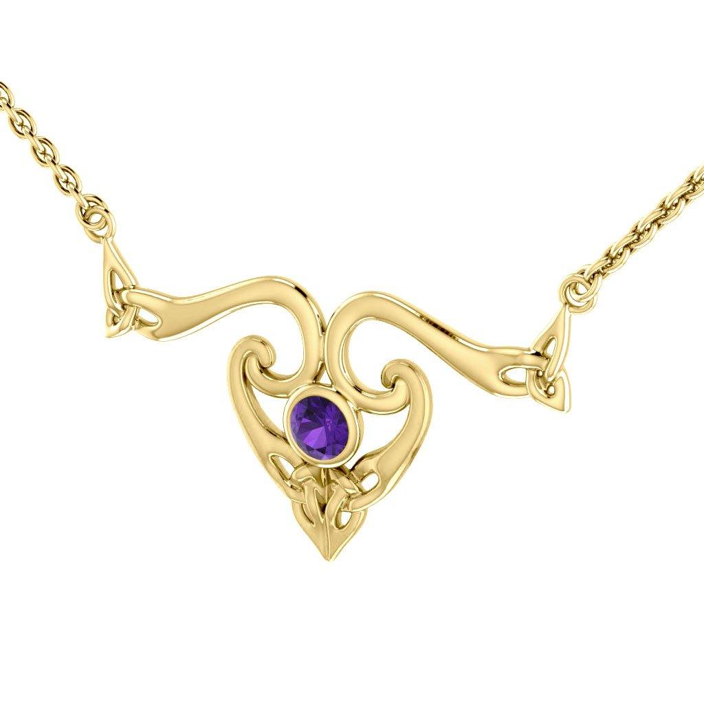 Modern Celtic Solid Gold Necklace GNC162 - Jewelry