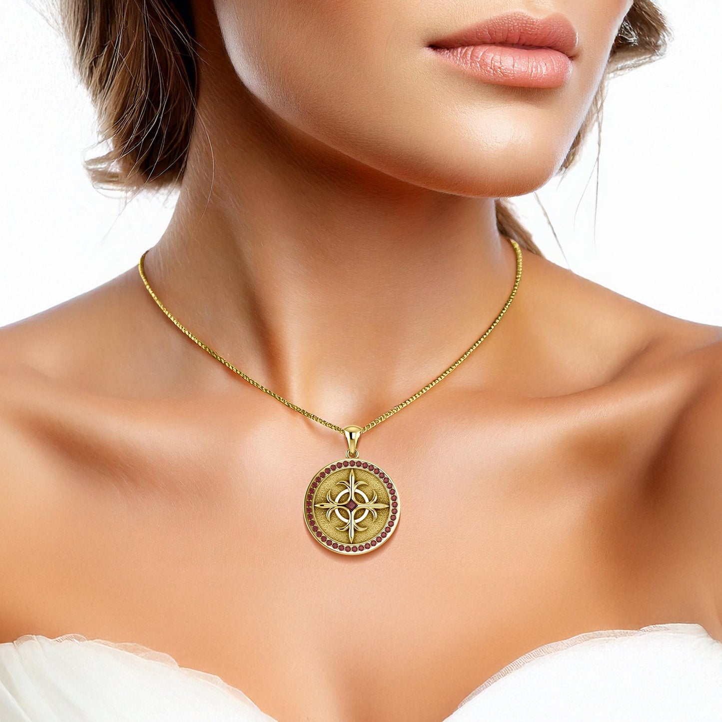 Viking Shield Solid Yellow Gold Pendant GPD1326