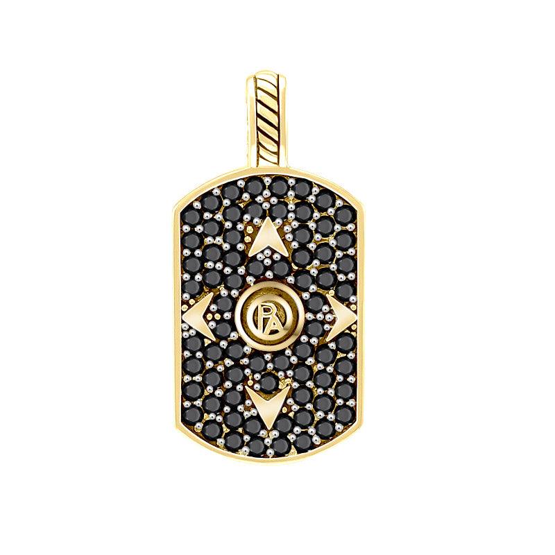 Performance Amulet Solid Yellow Gold Pendant with Black Spinel GPD3714 - Jewelry