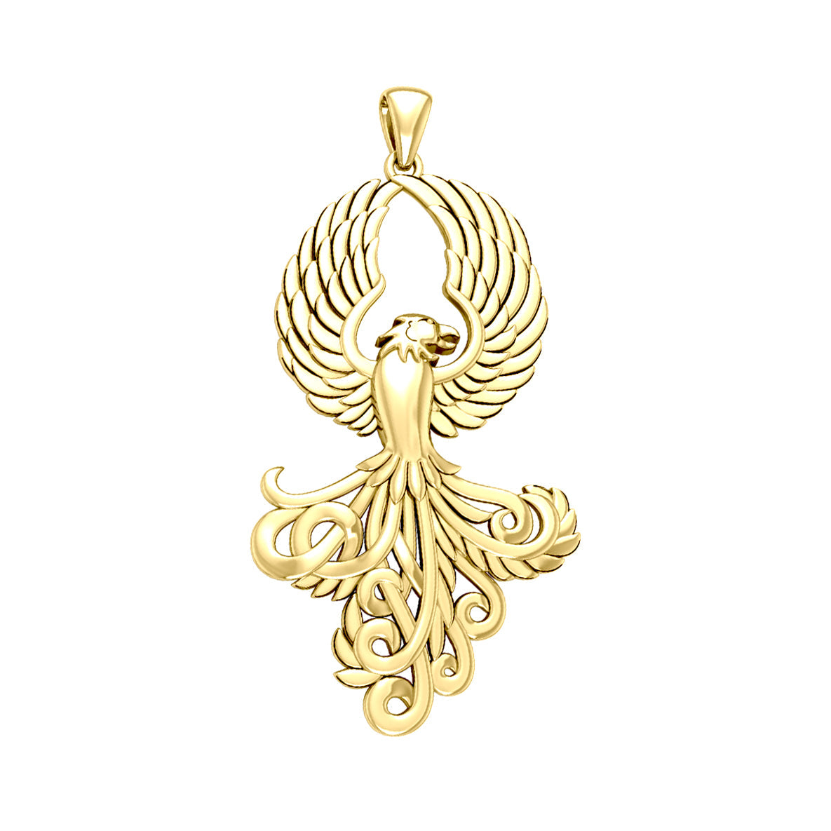 Majestic Phoenix Solid Yellow Gold Pendant GPD5071