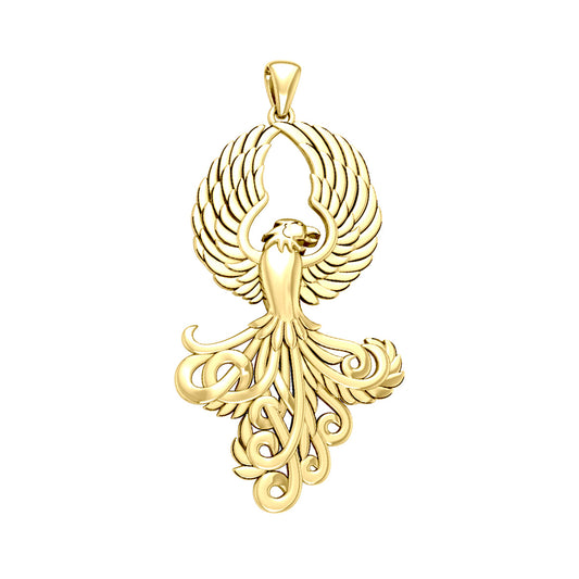 Majestic Phoenix Solid Yellow Gold Pendant GPD5071