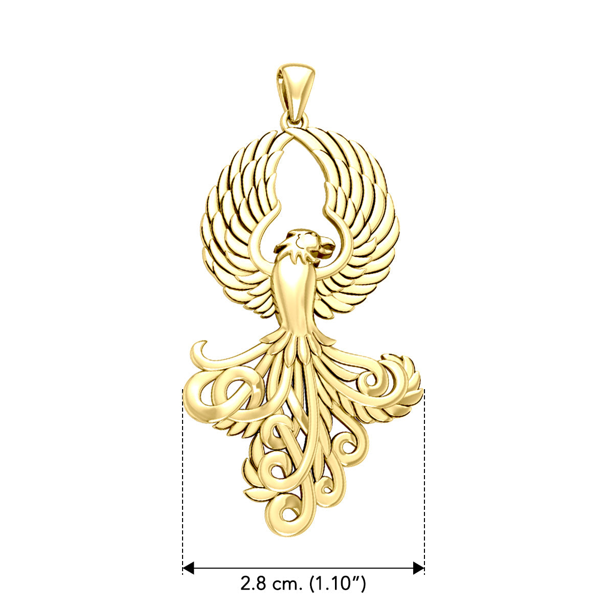 Majestic Phoenix Solid Yellow Gold Pendant GPD5071