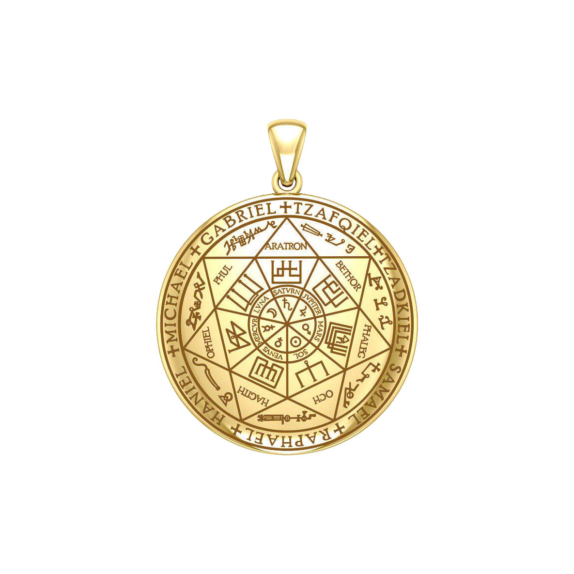 The Seven Archangels Solid Gold Pendant - GPD5154 (Solid Back)