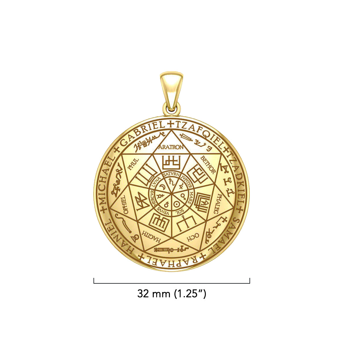 The Seven Archangels Solid Gold Pendant - GPD5154 (Solid Back)