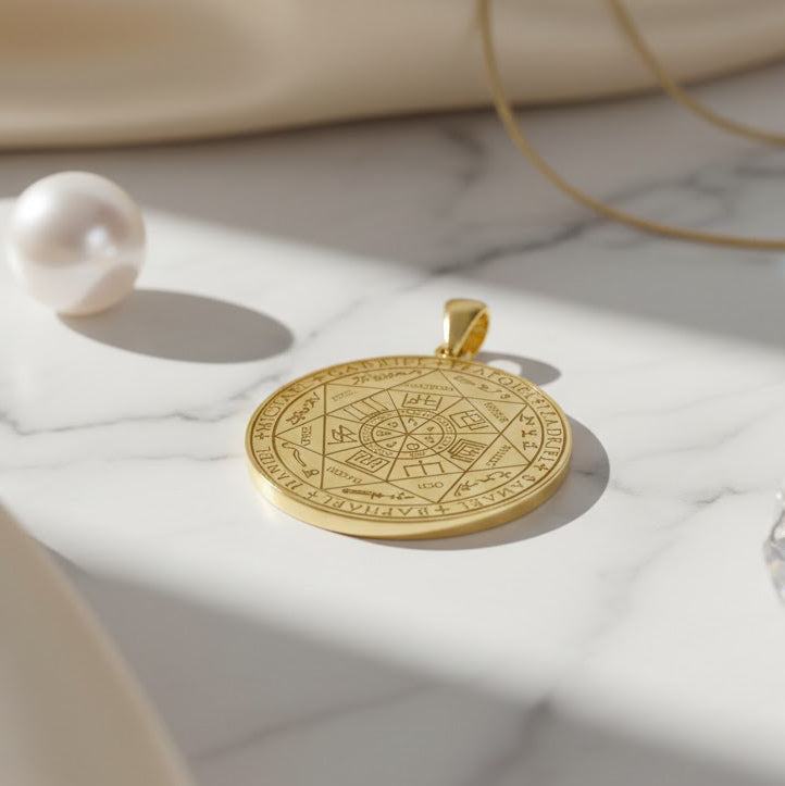 The Seven Archangels Solid Gold Pendant - GPD5154 (Solid Back)