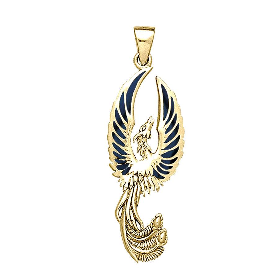 Alighting breakthrough of the Mythical Phoenix Solid Gold Pendant GPD5680 - Jewelry