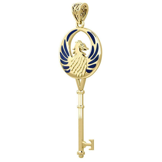 Phoenix Spiritual Enchantment Key Solid Gold Pendant GPD5685 - Jewelry