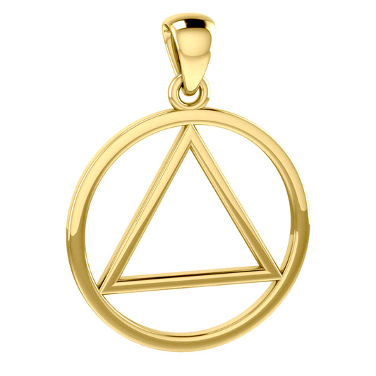 Large  AA Symbol Solid Yellow Gold Pendant GPD6003