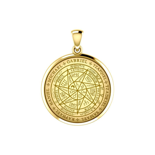 Sigil of Seven Archangels Inspired Solid Yellow Gold Pendant GPD6134 - Jewelry