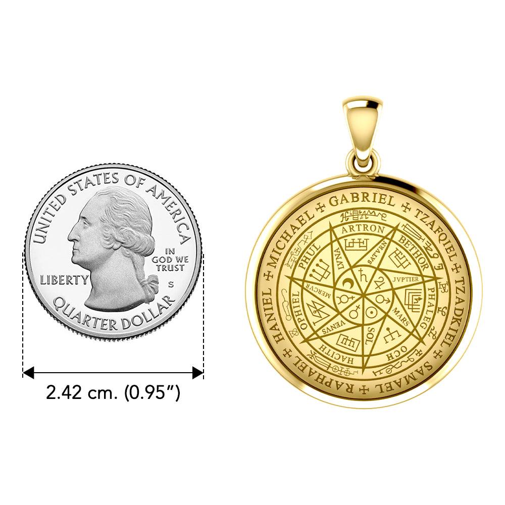 Sigil of Seven Archangels Inspired Solid Yellow Gold Pendant GPD6134 - Jewelry