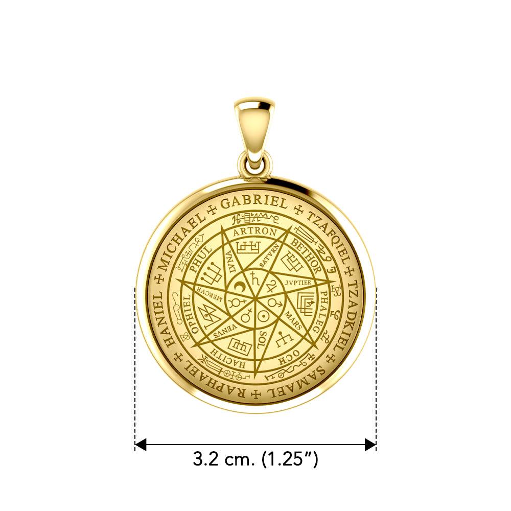 Sigil of Seven Archangels Inspired Solid Yellow Gold Pendant GPD6134 - Jewelry
