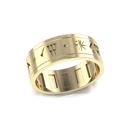 Steve Miller Inanna or Ishtar Goddess Yellow Gold Spinner Ring GRI2159 - Jewelry