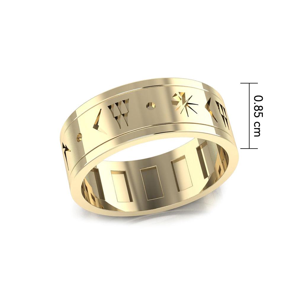 Steve Miller Inanna or Ishtar Goddess Yellow Gold Spinner Ring GRI2159 - Jewelry