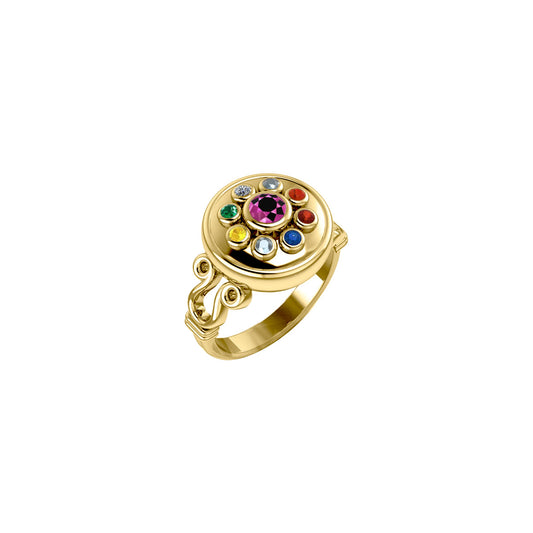 Ketu Moon's South Node Solid Yellow Gold Ring GRI1246