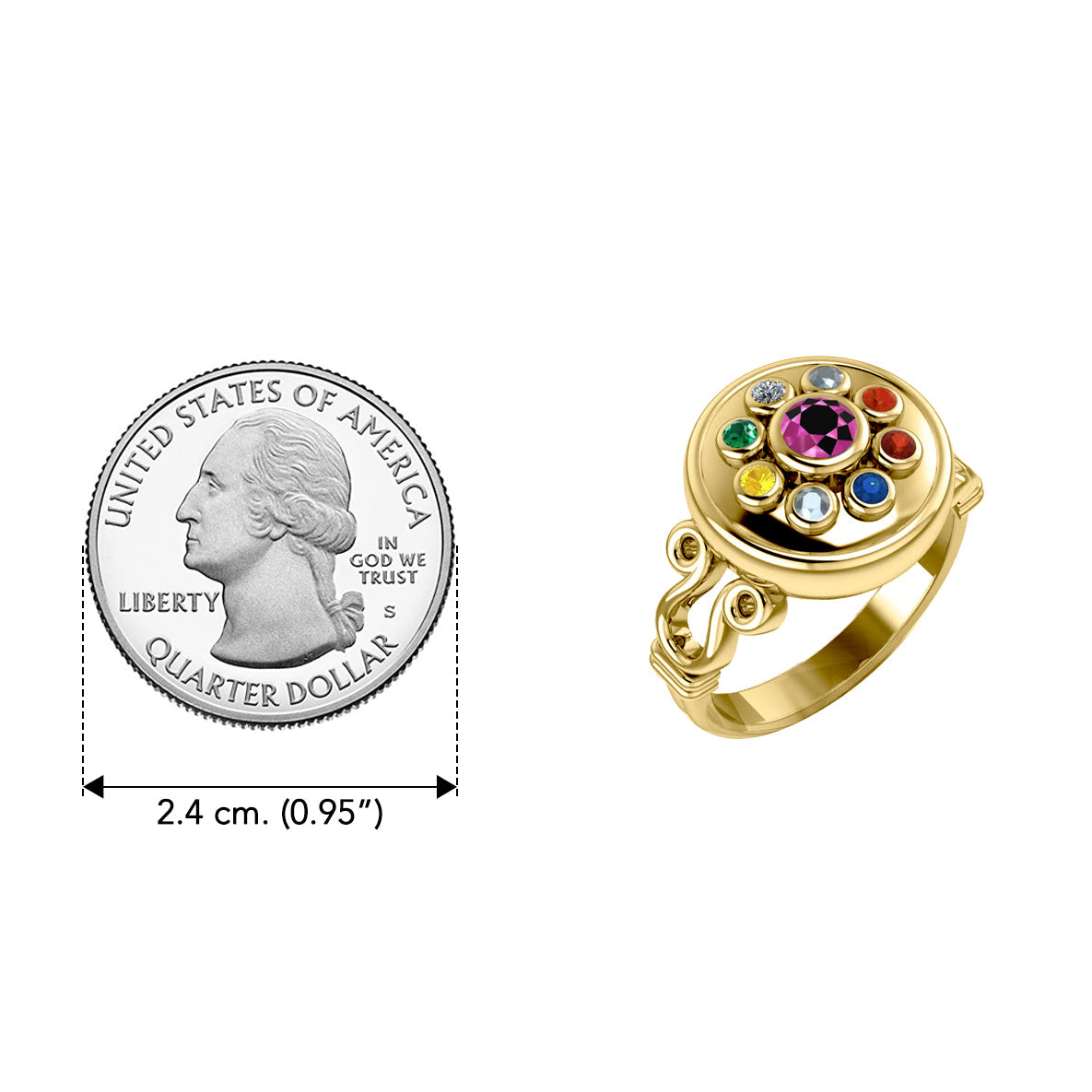 Ketu Moon's South Node Solid Yellow Gold Ring GRI1246