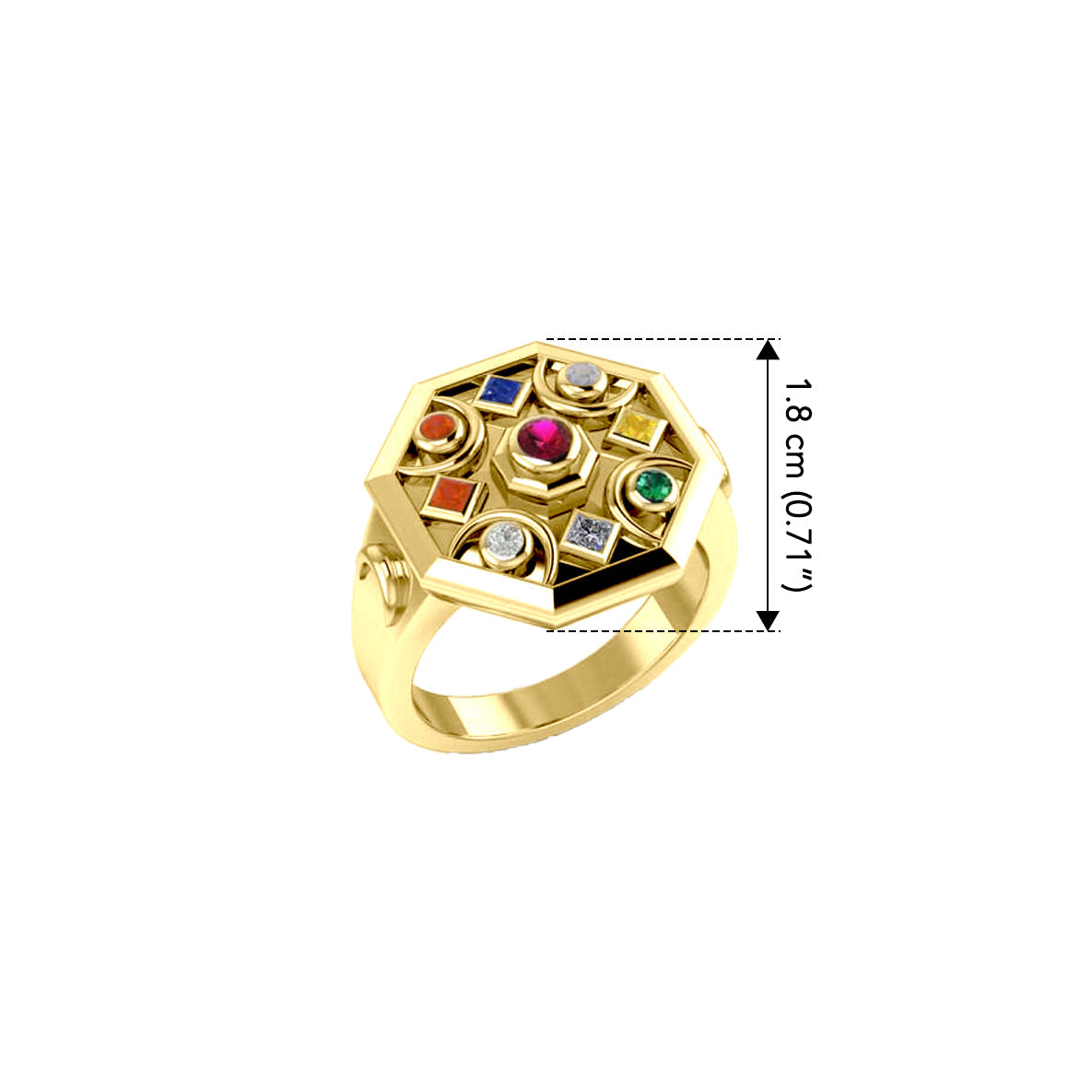 Chandra Moon Solid Yellow Gold Ring GRI1247
