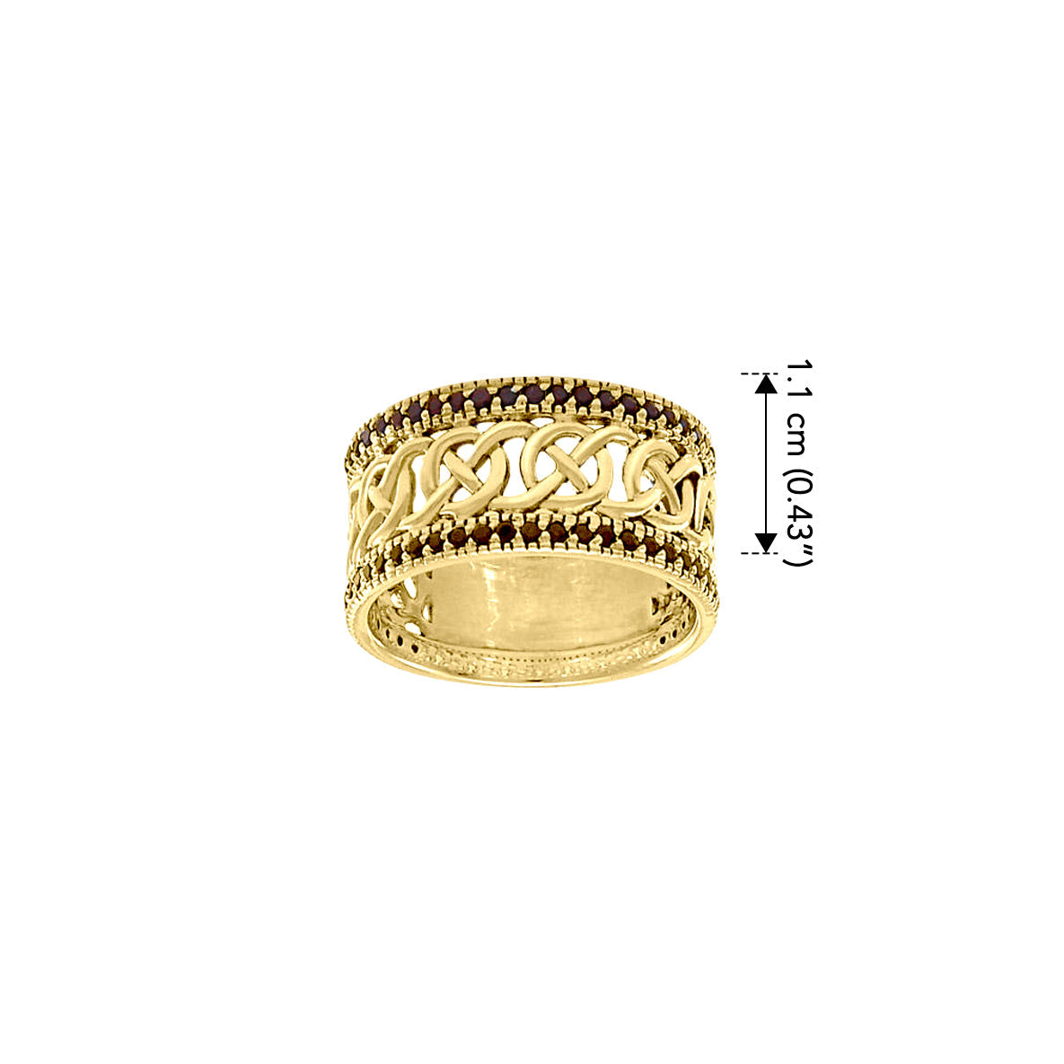 Celtic Knot Gemstone Solid Yellow Gold Ring GRI1435