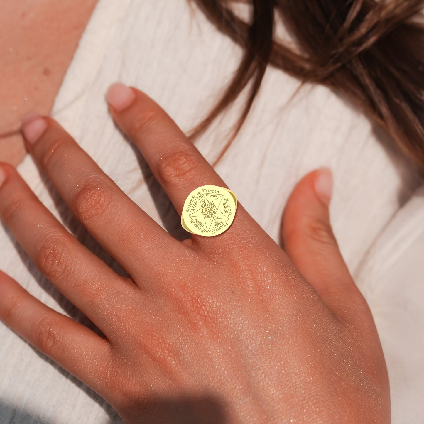 Highest Sigil Solid Yellow Gold Ring GRI1893