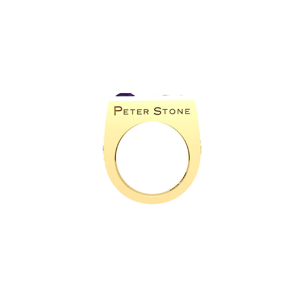 Rectangle Modern Solid Yellow Gold Men Ring With Square Gemstone GRI2414