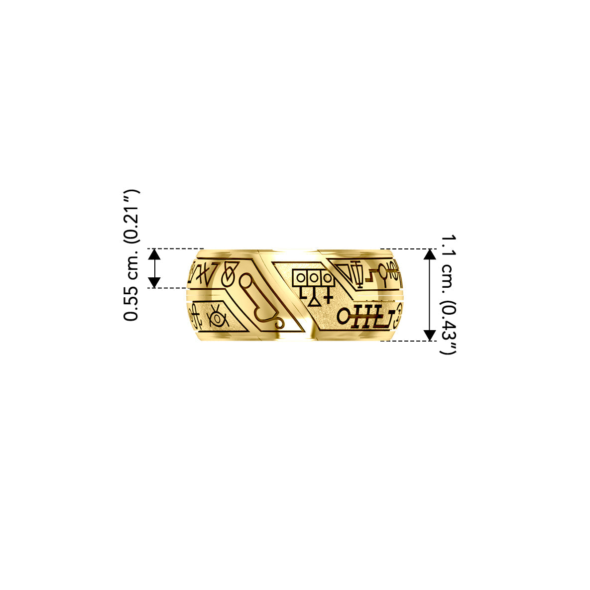 Peter Stone Puzzle Ring Theme Sigil of Archangels & Demons Solid Yellow Gold Ring GRI2444