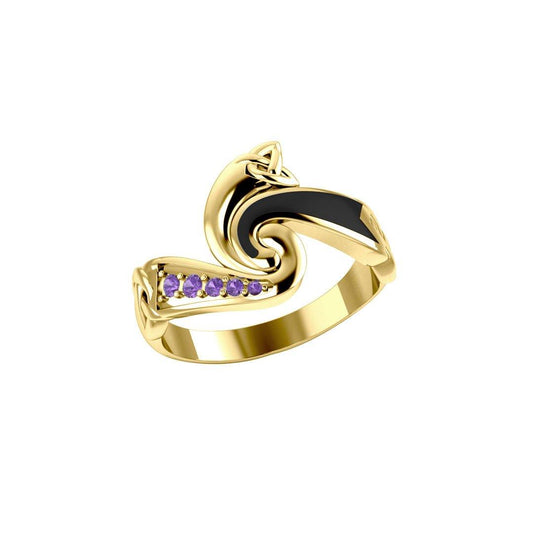 Endless and Modern ~ Celtic Triskele Solid Gold Ring GRI636 - Jewelry