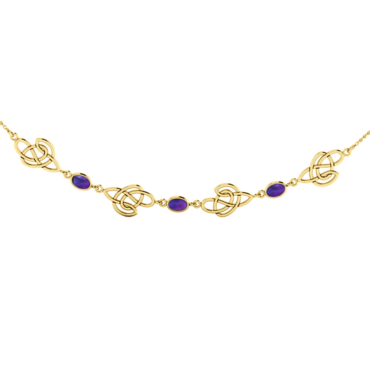 Celtic Knotwork Solid Yellow Gold Necklace GTN016