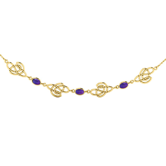 Celtic Knotwork Solid Yellow Gold Necklace GTN016