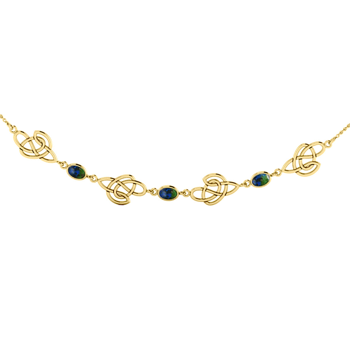 Celtic Knotwork Solid Yellow Gold Necklace GTN016