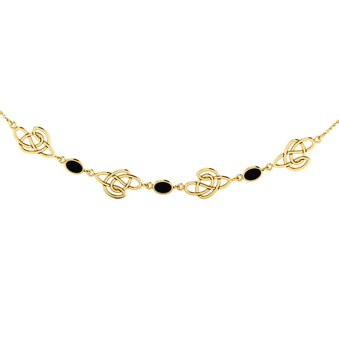 Celtic Knotwork Solid Yellow Gold Necklace GTN016