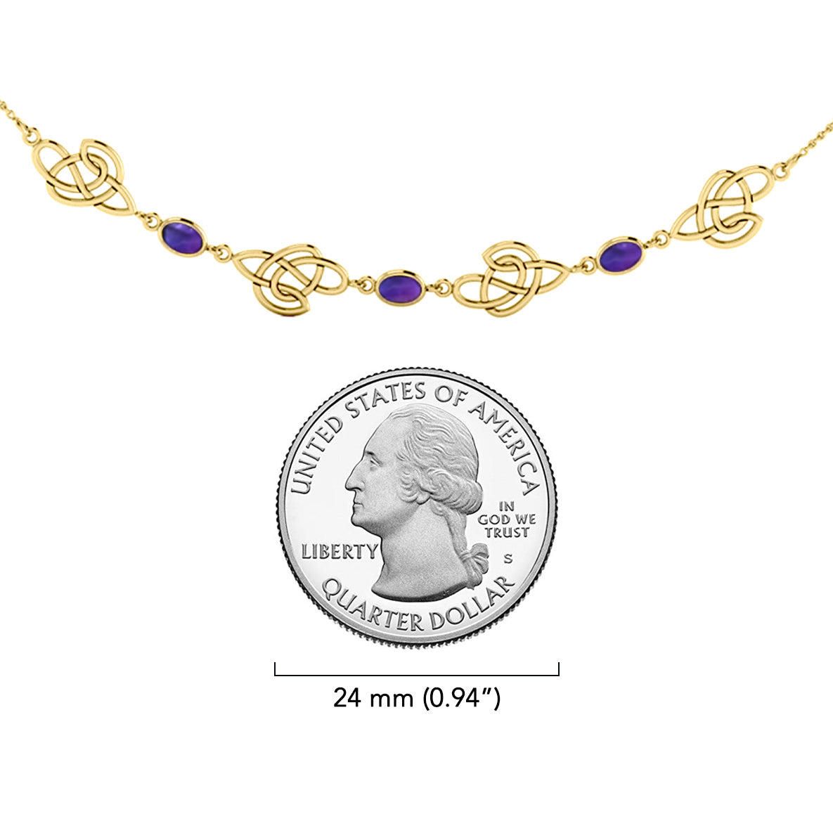 Celtic Knotwork Solid Yellow Gold Necklace GTN016