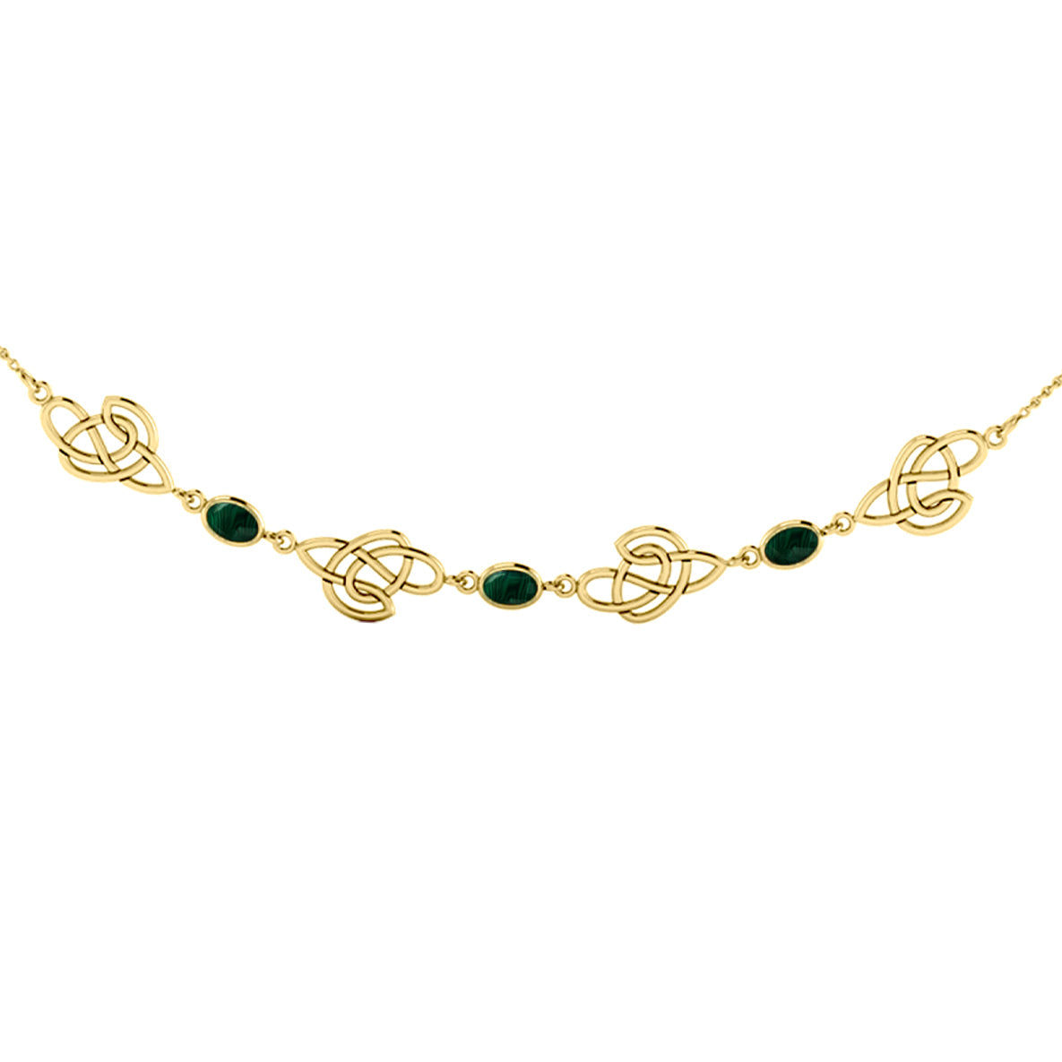 Celtic Knotwork Solid Yellow Gold Necklace GTN016