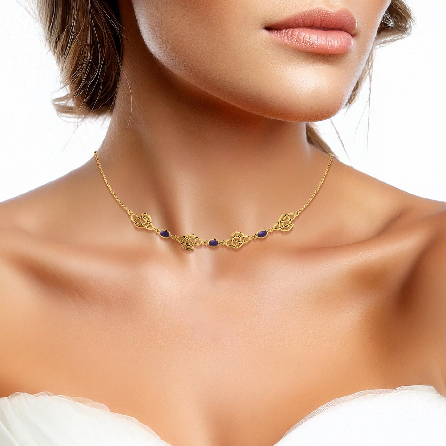 Celtic Knotwork Solid Yellow Gold Necklace GTN016