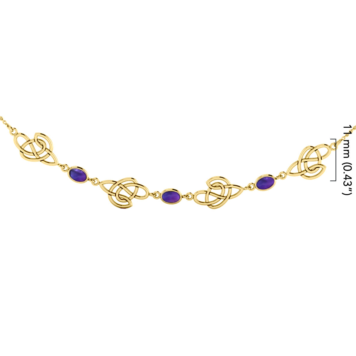 Celtic Knotwork Solid Yellow Gold Necklace GTN016